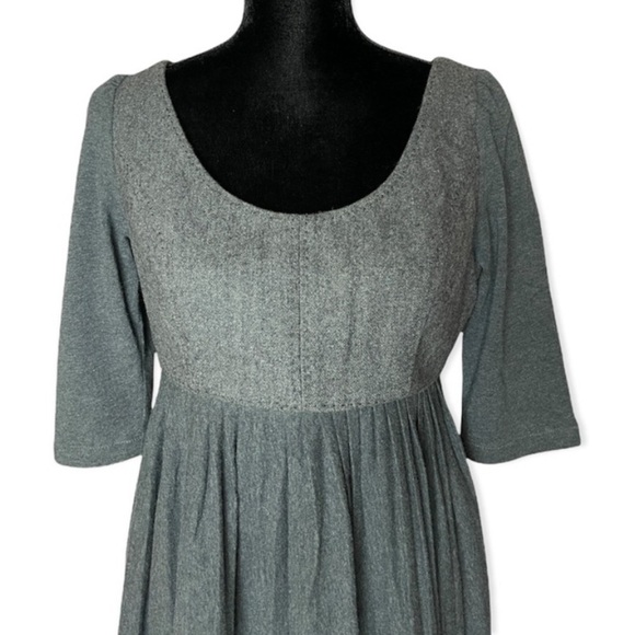 Phoebe Couture womens empire waist pleated wool scoop neck babydoll dress size 8 - Picture 5 of 12